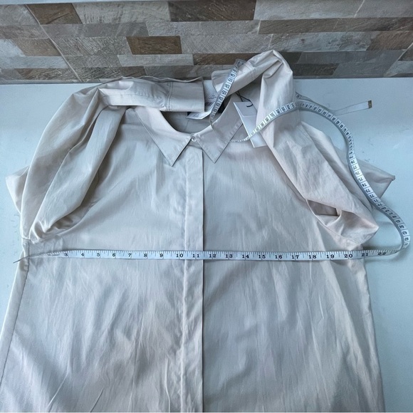 THEORY NWT Straight Cotton Button Shirt Wheat Sz L - Picture 10 of 11